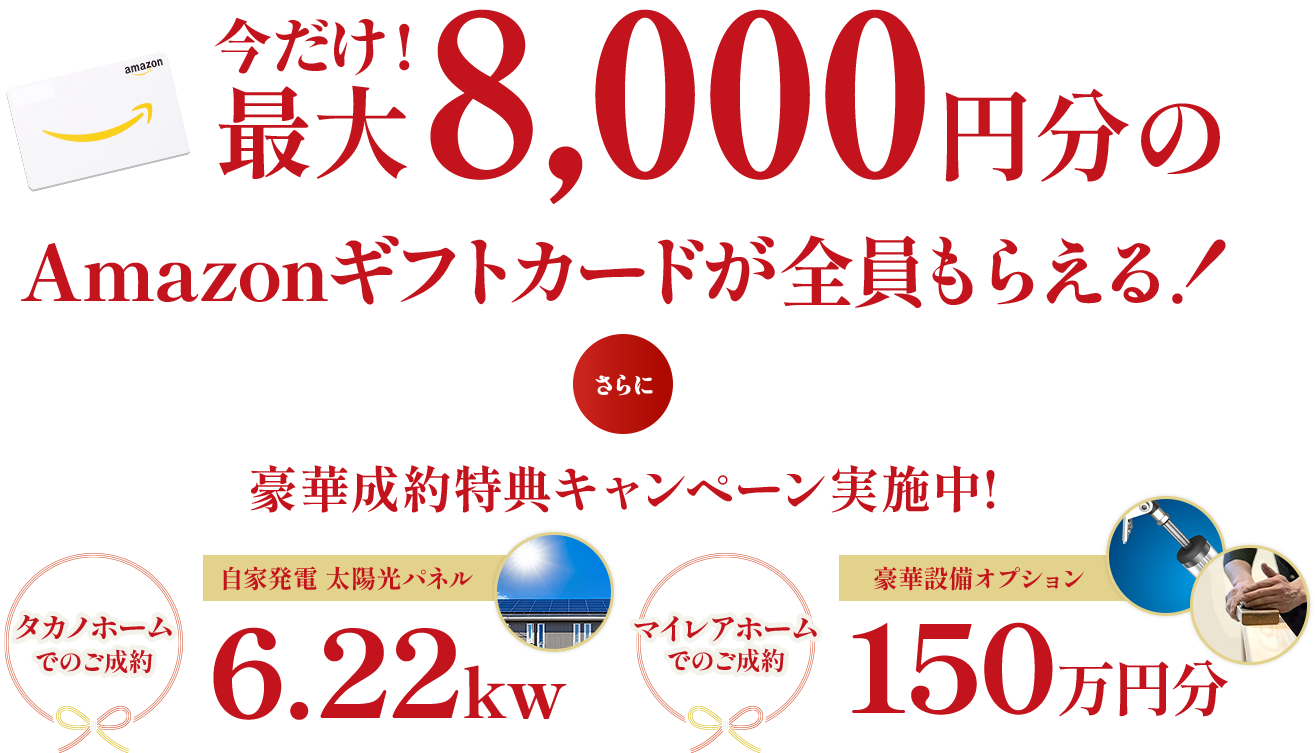 今だけ最大8,000円分のAmazonギフトカードが全員もらえる!