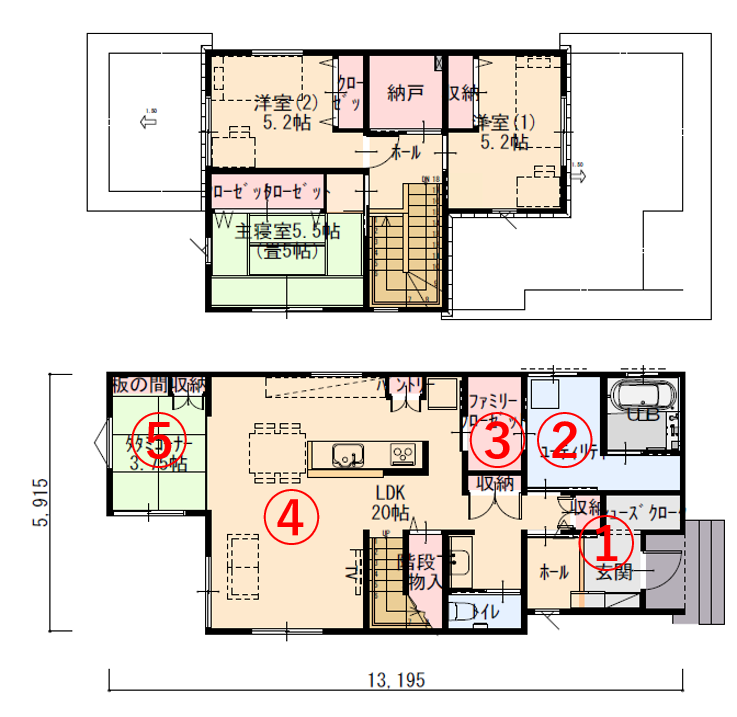 家事効率の上がる動線設計が特徴的な家