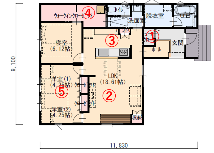 どこからでも家族の顔が見える平屋の家