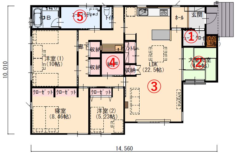 家事導線抜群の3人家族向けの家