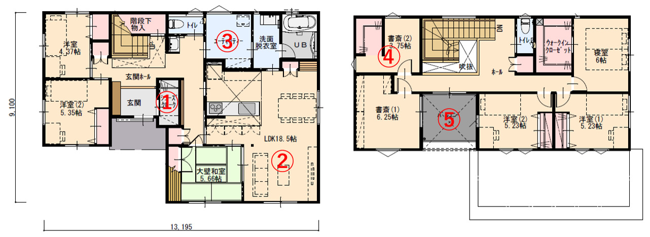 空間を贅沢に使ったバルコニーのある家