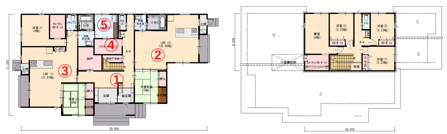 使いやすい家事動線と広々としたLDKが魅力の家