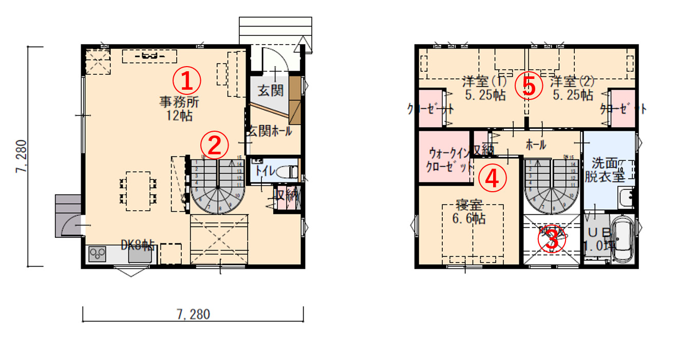 オシャレな鉄骨階段が特徴的な事務所兼用の家