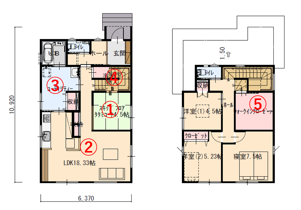 子育て家族にピッタリの家事ラク＋充実収納の家