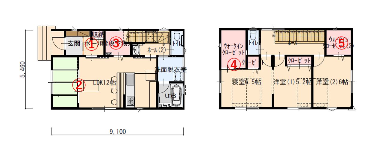 空間を活用して収納を充実させたコンパクトな家