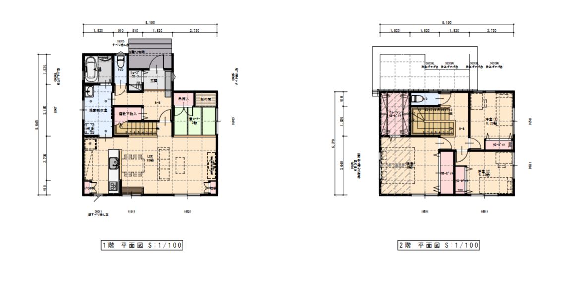 サニタリースペースを広々と設けた洋風テイストの家