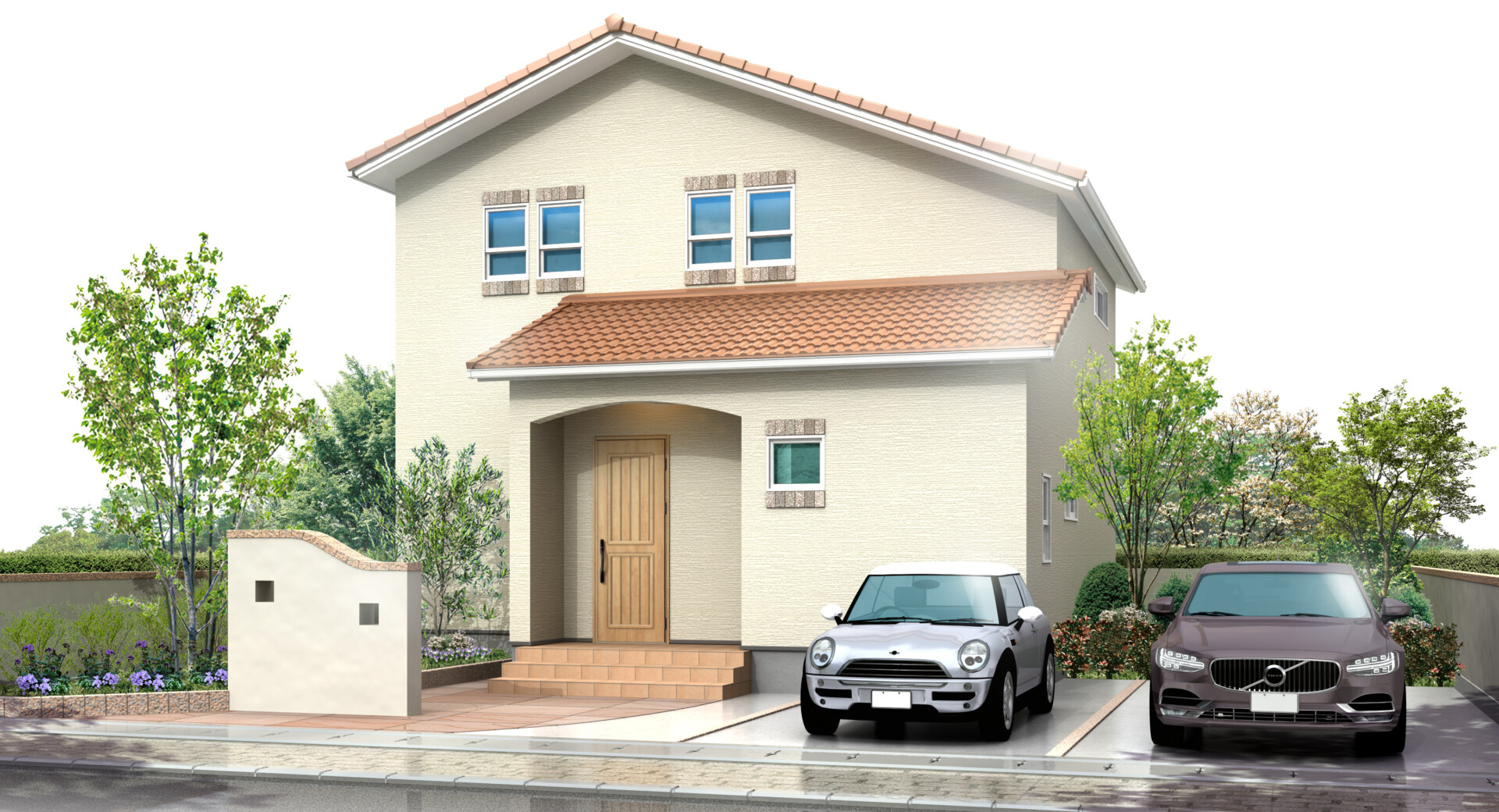 サニタリースペースを広々と設けた洋風テイストの家