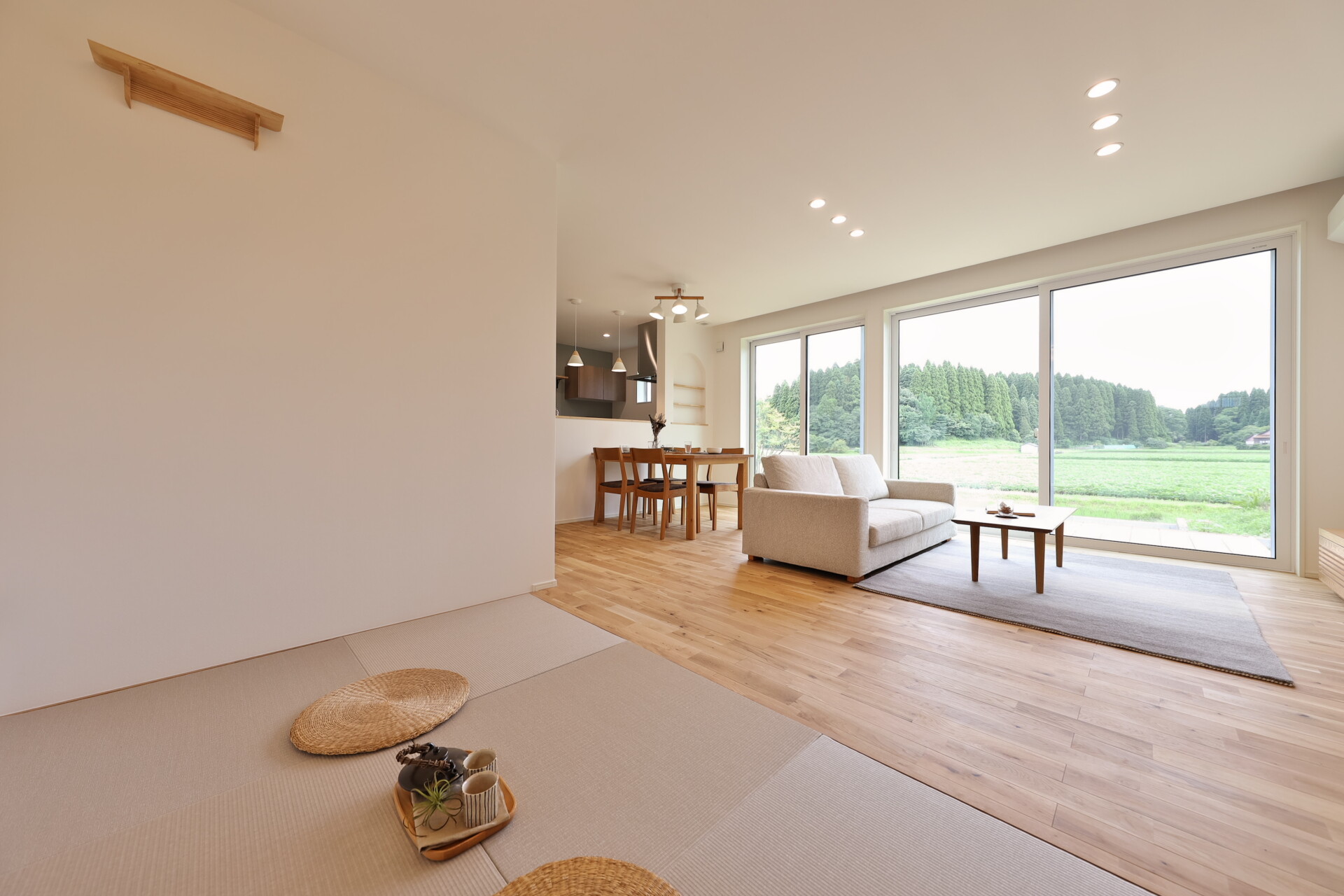 田園風景を日常に取り込んだ、南欧風の平屋